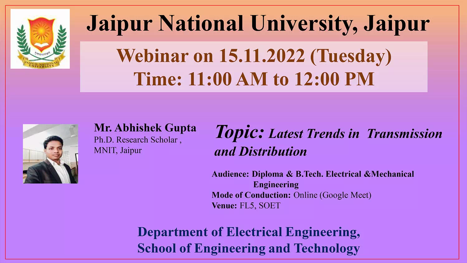 Webinar on Latest Trends in Transmission and Distribution