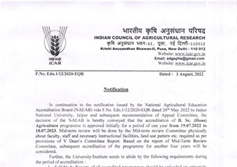 ICAR B.Sc. Hons Agriculture approval