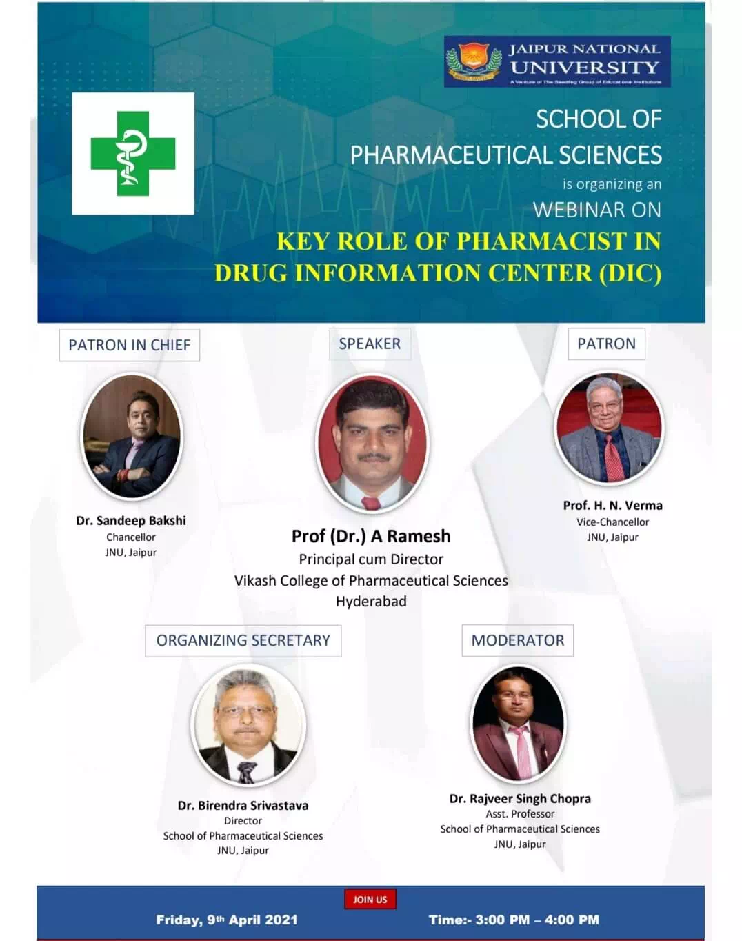 Webinar on “Key Role of Pharmacist in Drug Information Center (DIC)”