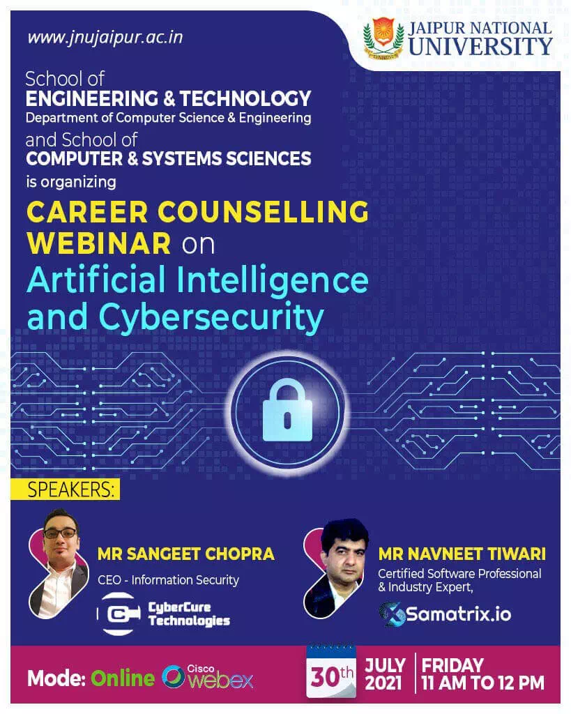 Career Counselling Webinar on Artificial Intelligence and Cybersecurity