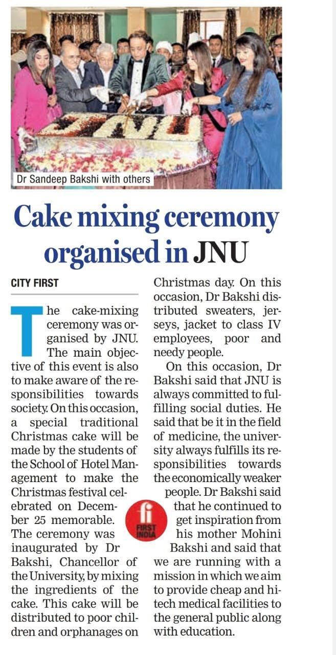 Cake mixing ceremony organised in JNU