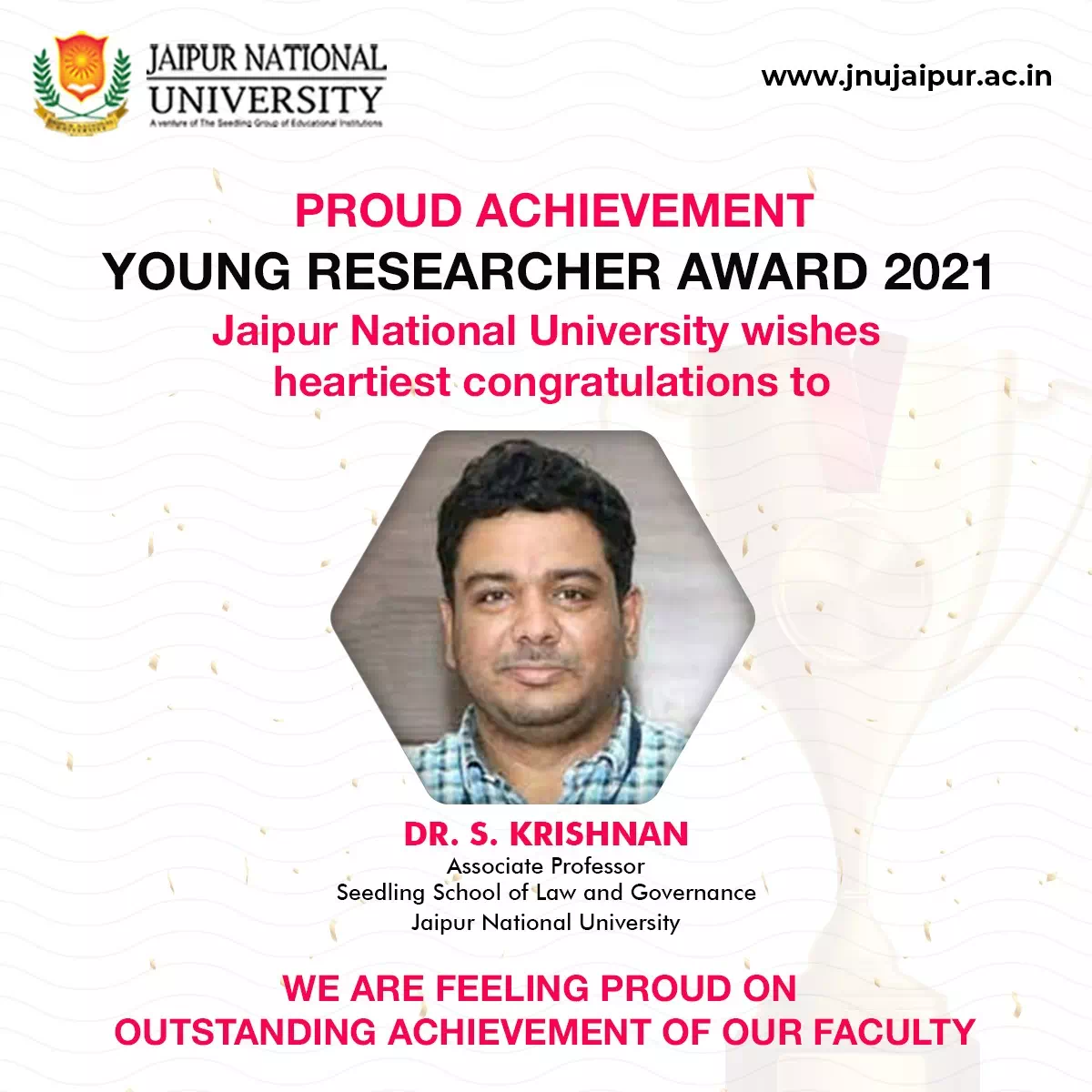 Proud Achievement Yound Researcher Award 2021