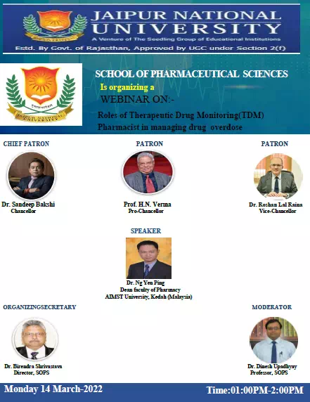 Webinar on Roles of Therapeutic Drug Monitoring (TDM) Pharmacist in managing drug overdose