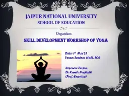 Skill Development Workshop Of Yoga