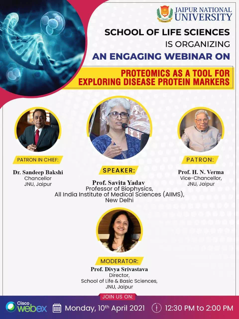 Webinar on “Proteomics as A tool for exploring disease protein markers”